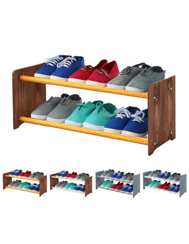 2-półkowy regał na obuwie RBS /szer.65 cm/ Brąz-Olcha