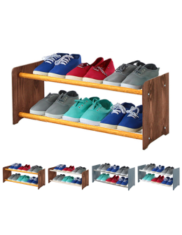 2-półkowy regał na obuwie RBS /szer.65 cm/ Brąz-Olcha