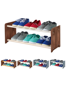 2-półkowy regał na obuwie RBS /szer.65 cm/ Brąz-Biel