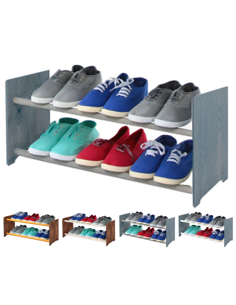 Regały - 2-półkowy regał na obuwie RBS /szer.65 cm/ Szary - product b2b.wamar.biz 1