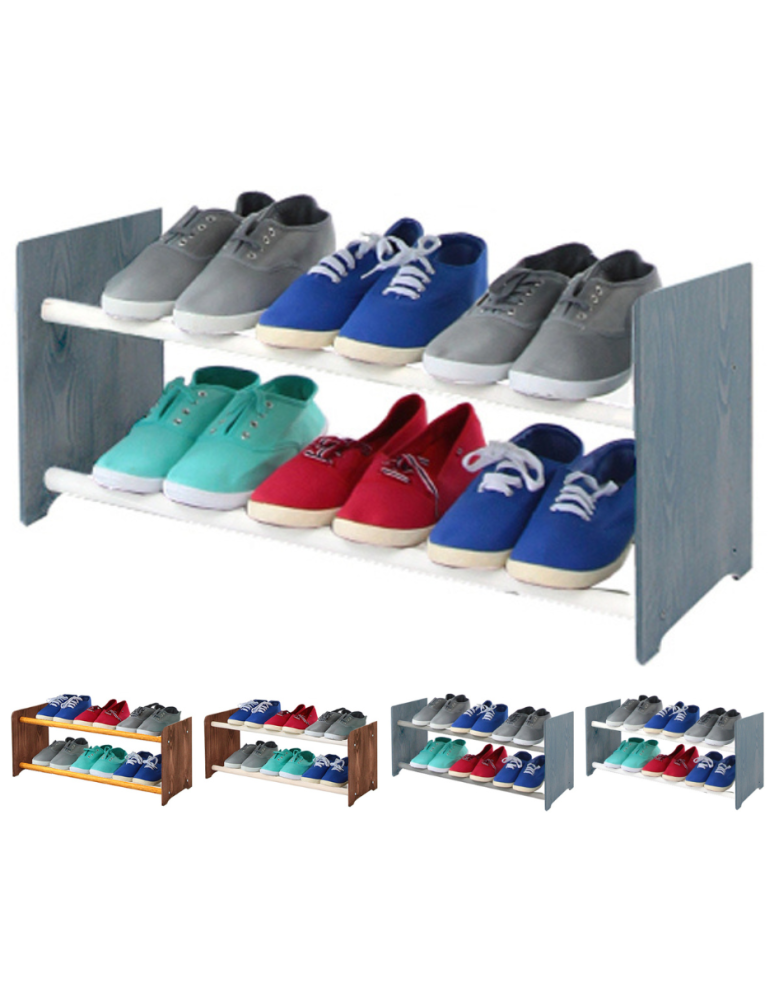Regały - 2-półkowy regał na obuwie RBS /szer.65 cm/ Szary-Biel - product b2b.wamar.biz 1