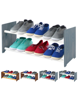 2-półkowy regał na obuwie RBS /szer.65 cm/ Szary-Biel