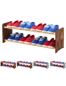 2-półkowy regał na obuwie RBS /szer.90 cm/ Brąz-Biel