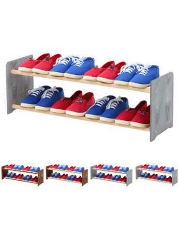 2-półkowy regał na obuwie RBS /szer.90 cm/ Szary-Biel