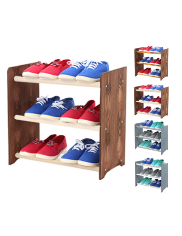 3-półkowy regał na obuwie RBS /szer.45 cm/ Brąz-Biel