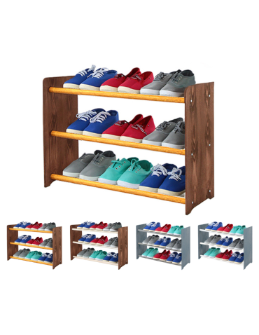 3-półkowy regał na obuwie RBS /szer.65 cm/ Brąz-Olcha