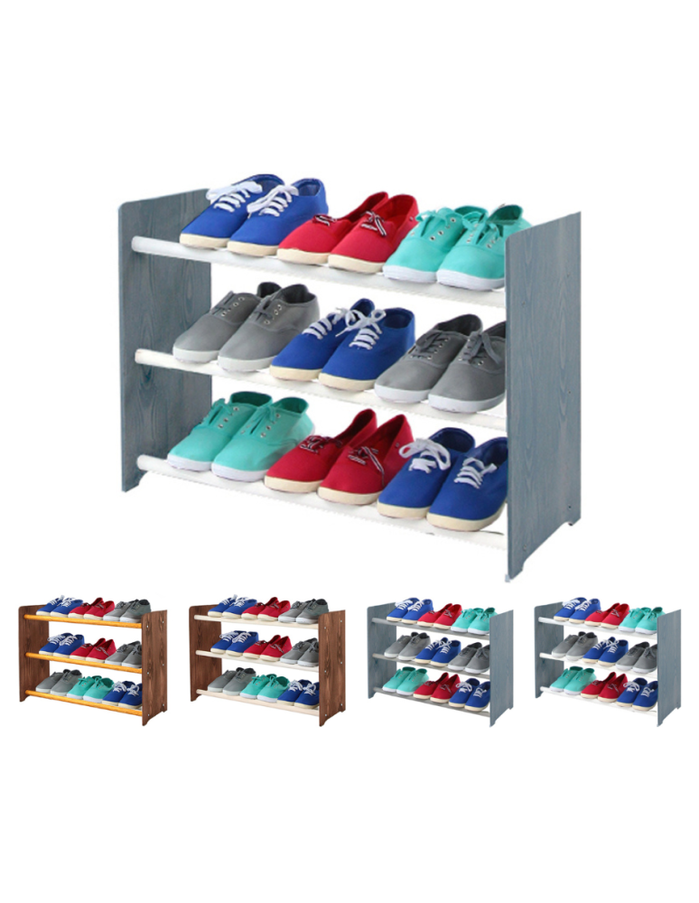 Regały - 3-półkowy regał na obuwie RBS /szer.65 cm/ Szary-Biel - product b2b.wamar.biz 1