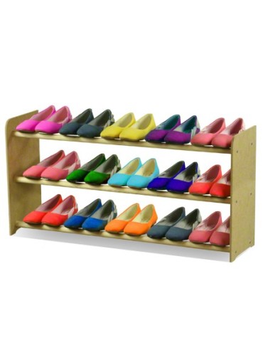 Regały - 3-półkowy regał na obuwie RBS /szer.90 cm/ Naturalny - product 4