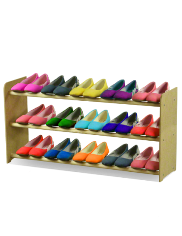 Regały - 3-półkowy regał na obuwie RBS /szer.90 cm/ Naturalny - product 5