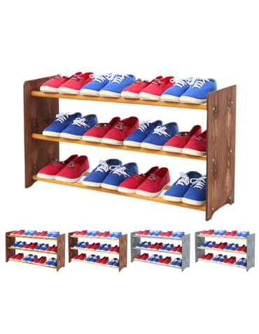 3-półkowy regał na obuwie RBS /szer.90 cm/ Brąz-Olcha