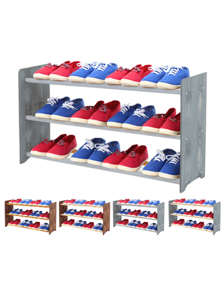 Regały - 3-półkowy regał na obuwie RBS /szer.90 cm/ Szary - product b2b.wamar.biz 1
