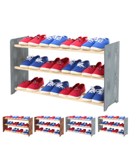 3-półkowy regał na obuwie RBS /szer.90 cm/ Szary-Biel