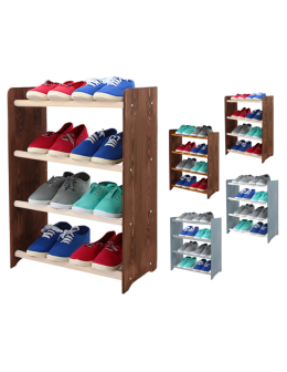 4-półkowy regał na obuwie RBS /szer.45 cm/ Brąz-Biel