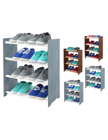 4-półkowy regał na obuwie RBS /szer.45 cm/ Szary-Biel