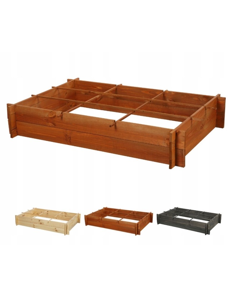 Uprawowe skrzynie ogrodowe- Warzywniaki- skrzynia do uprawy - Podwyższona grządka skrzynia na warzywa drewniana donica zioła 120x80cm EKO - product b2b.wamar.biz 1