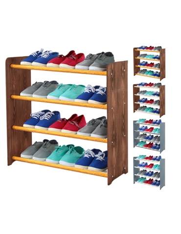 4-półkowy regał na obuwie RBS /szer.65 cm/ Brąz-Olcha