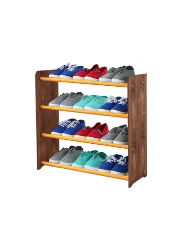 Regały - 4-półkowy regał na obuwie RBS /szer.65 cm/ Brąz-Olcha - product 5