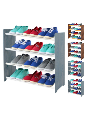 4-półkowy regał na obuwie RBS /szer.65 cm/ Szary-Biel