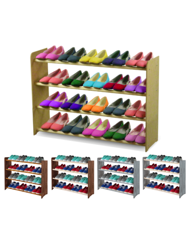 4-półkowy regał na obuwie RBS /szer.90 cm/ Naturalny