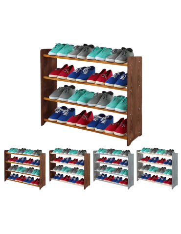 4-półkowy regał na obuwie RBS /szer.90 cm/ Brąz-Olcha