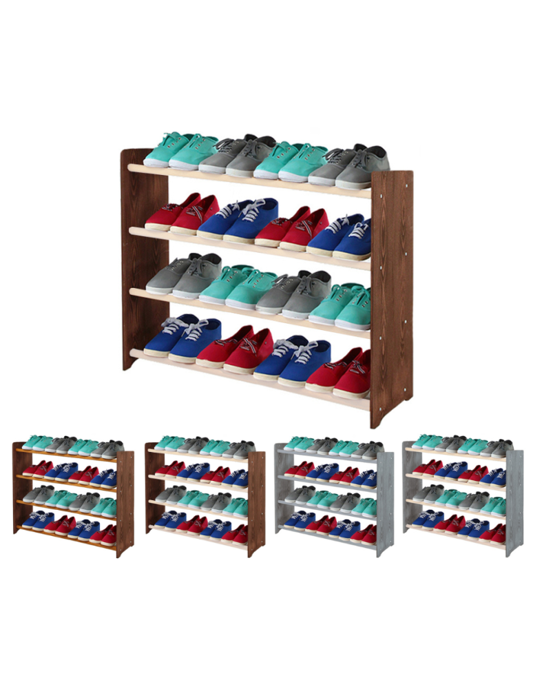 Regały - 4-półkowy regał na obuwie RBS /szer.90 cm/ Brąz-Biel - product b2b.wamar.biz 1