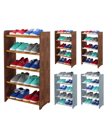 5-półkowy regał na obuwie RBS /szer.45 cm/ Brąz-Olcha