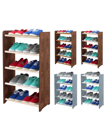 5-półkowy regał na obuwie RBS /szer.45 cm/ Brąz-Biel