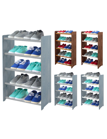 5-półkowy regał na obuwie RBS /szer.45 cm/ Szary