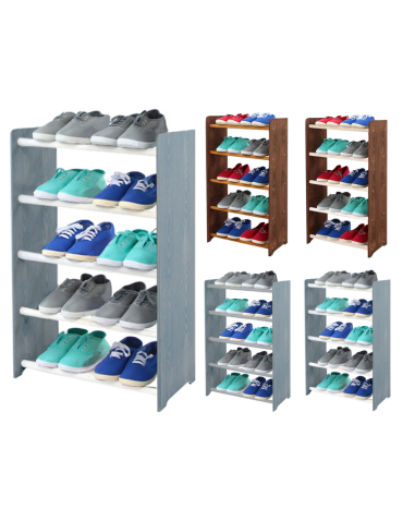 5-półkowy regał na obuwie RBS /szer.45 cm/ Szary-Biel