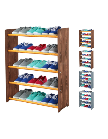 5-półkowy regał na obuwie RBS /szer.65 cm/ Brąz-Olcha