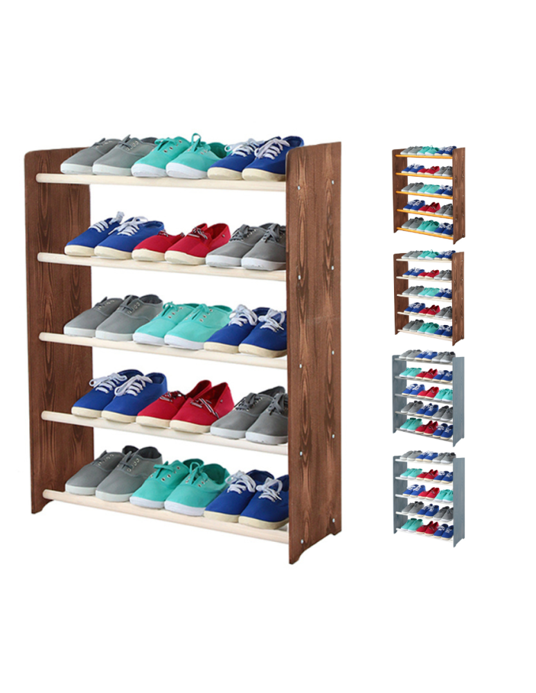 Regały - 5-półkowy regał na obuwie RBS /szer.65 cm/ Brąz-Biel - product b2b.wamar.biz 1