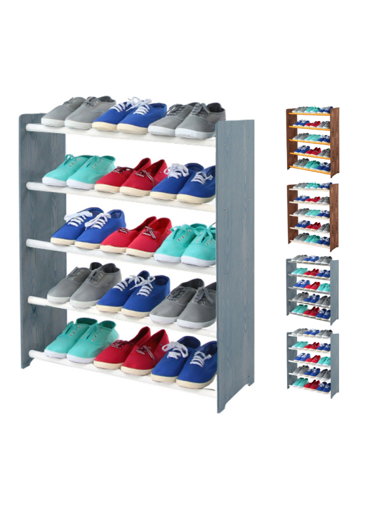 Regały - 5-półkowy regał na obuwie RBS /szer.65 cm/ Szary-Biel - produkt b2b.wamar.biz 1