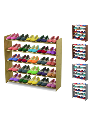 5-półkowy regał na obuwie RBS /szer.90 cm/ Naturalny