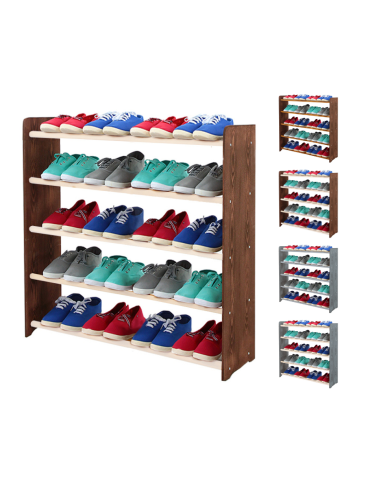 5-półkowy regał na obuwie RBS /szer.90 cm/ Brąz-Biel