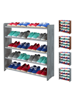 5-półkowy regał na obuwie RBS /szer.90 cm/ Szary