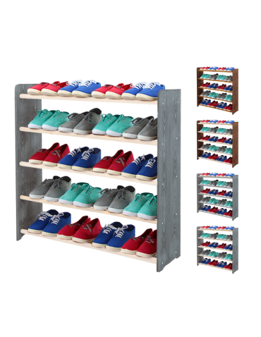 5-półkowy regał na obuwie RBS /szer.90 cm/ Szary-Biel