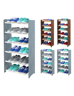 6-półkowy regał na obuwie RBS /szer.45 cm/ Szary-Biel