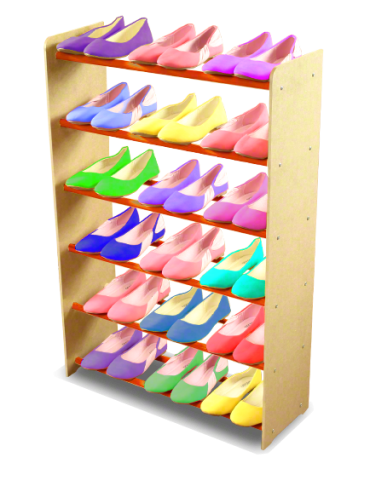 Regały - 6-półkowy regał na obuwie RBS /szer.65 cm/ Naturalny - product 4