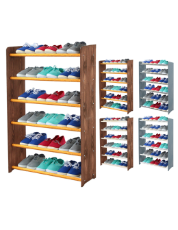 6-półkowy regał na obuwie RBS /szer.65 cm/ Brąz-Olcha