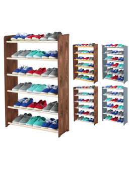 6-półkowy regał na obuwie RBS /szer.65 cm/ Brąz-Biel