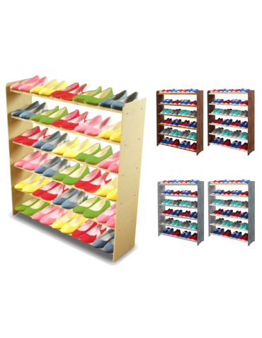 6-półkowy regał na obuwie RBS /szer.90 cm/ Naturalny