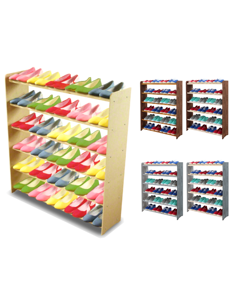 Regały - 6-półkowy regał na obuwie RBS /szer.90 cm/ Naturalny - product b2b.wamar.biz 1