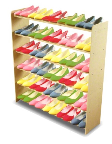 Regały - 6-półkowy regał na obuwie RBS /szer.90 cm/ Naturalny - product 4