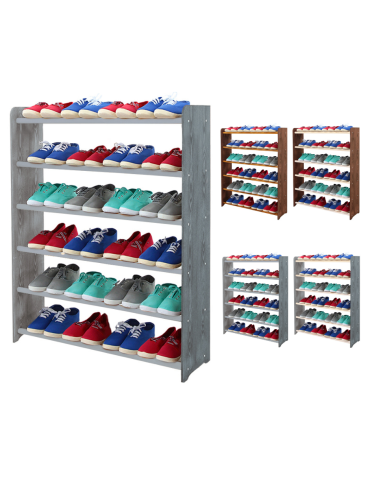 6-półkowy regał na obuwie RBS /szer.90 cm/ Szary