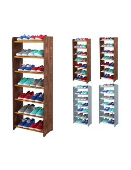 7-półkowy regał na obuwie RBS /szer.45 cm/ Brąz-Olcha