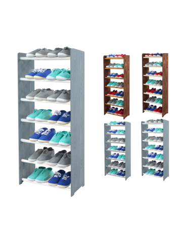 7-półkowy regał na obuwie RBS /szer.45 cm/ Szary-Biel