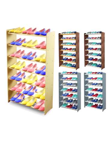 7-półkowy regał na obuwie RBS /szer.65 cm/ Naturalny