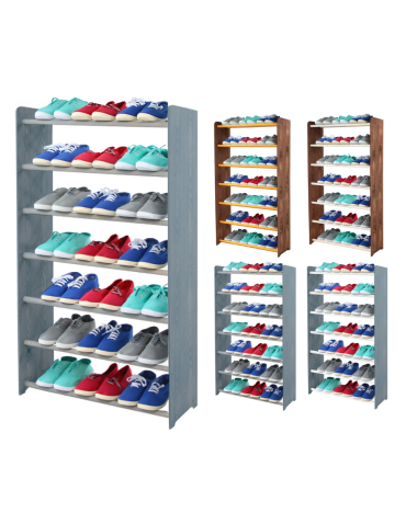 7-półkowy regał na obuwie RBS /szer.65 cm/ Szary-Biel