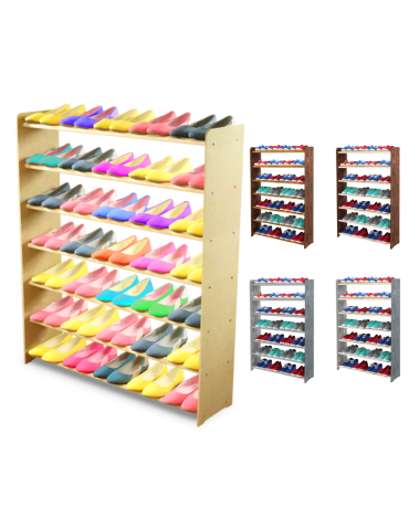 7-półkowy regał na obuwie RBS /szer.90 cm/ Naturalny