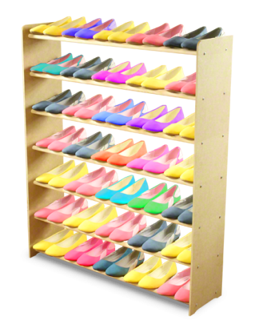 Regały - 7-półkowy regał na obuwie RBS /szer.90 cm/ Naturalny - product 4